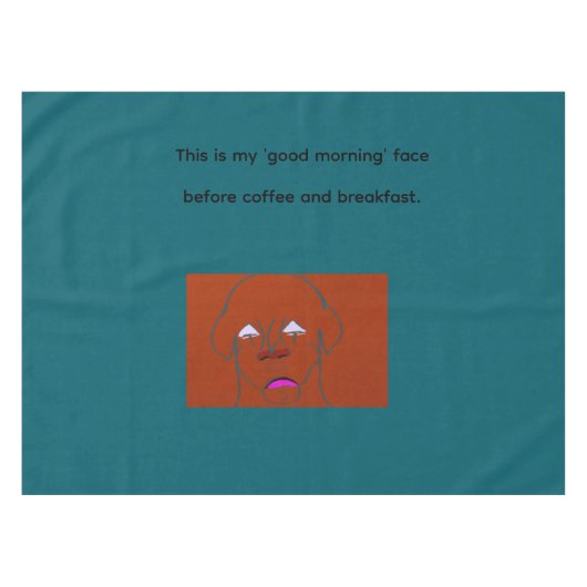 Clown-Faced Dog Cartoon Sketch Tischdecke (Vorderseite (Horizontal))