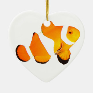 Clown-Fisch-Herz-Weihnachtsverzierung Keramikornament
