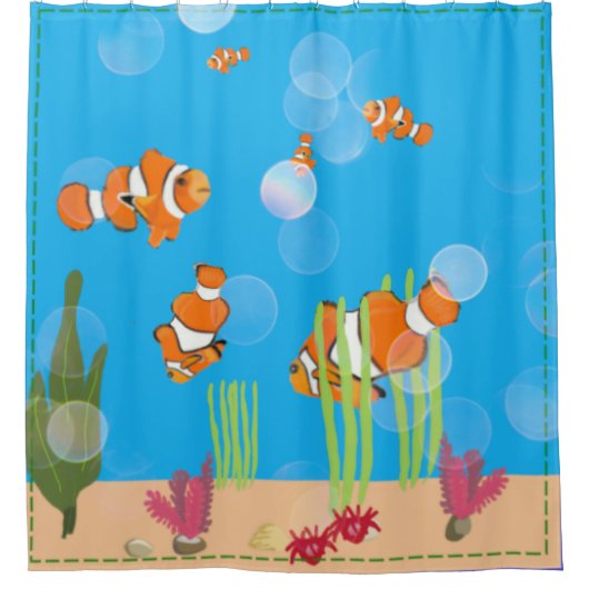 Clown-Fischdusche Duschvorhang (Vorderseite)