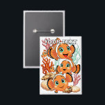 Clown fish Cartoon cute Family Underwater Button<br><div class="desc">Cute and Joyful little Clownfish Cartoon Characters swimming together on underwater Coral Reef Background. Original Vector Illustration Copyright BluedarkArt.</div>