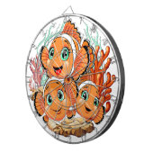 Clown fish Cartoon cute Family Underwater Dartscheibe (Vorderseite rechts)