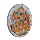 Clown fish Cartoon cute Family Underwater Dartscheibe (Vorderseite Links)