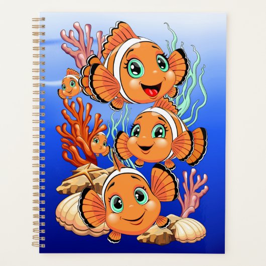 Clown fish Cartoon cute Family Underwater Planer (Vorderseite)