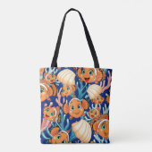 Clown fish Cartoon cute Family Underwater Tasche (Rückseite)