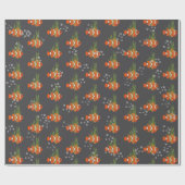 Clown Fish In Bubbles and Seaweed Geschenkpapier (Flach)