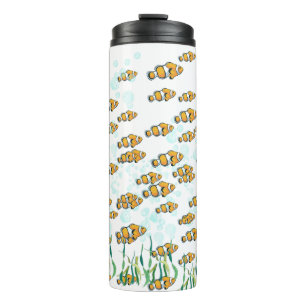 Clown Fish School Spaß und spielerisch Wasserfarbe Thermosbecher