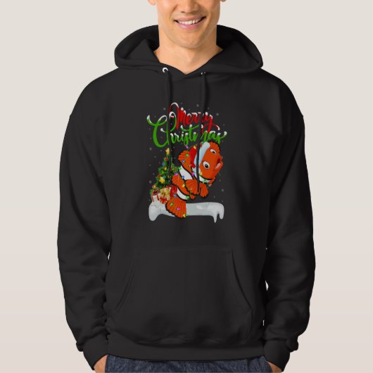 Clown Fish   Xmas Decorations Santa Clown Fish Chr Hoodie (Vorderseite)
