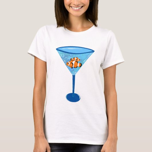 Clown Fishtini Clown-Fisch-Martini-Glas T-Shirt (Vorderseite)