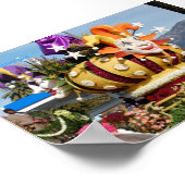 Clown Float Rose Parade Pasadena, dominante Bilder Poster (Ecke)