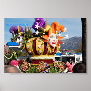 Clown-Floss-Rosen-Parade Pasadena, dominierende Poster