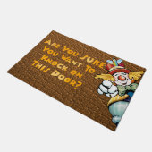 Clown Frage sicher, dass du Will zu klopfen? Funny Fußmatte (Schrägansicht)