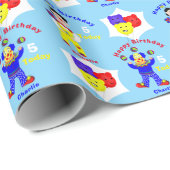 Clown Fun Kindergeburtstag Personalisiert Geschenkpapier (Rolleneckpunkt)