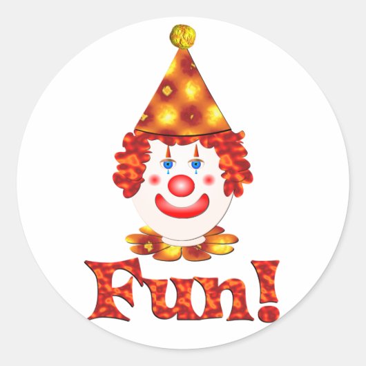 Clown Fun Runder Aufkleber (Vorderseite)