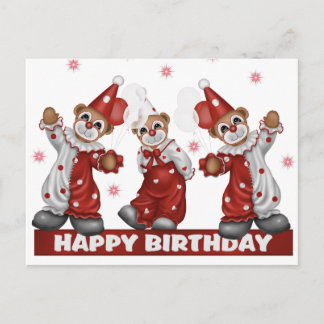 Clown Geburtstagskarte Postkarte
