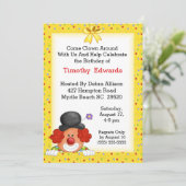 Clown-Geburtstagsparty Einladung (Stehend Vorderseite)