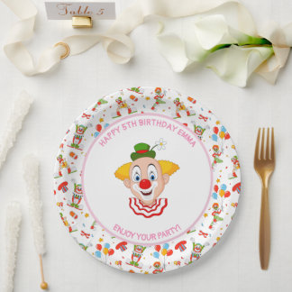 Clown Geburtstagsparty Kleine Girl Fun anpassen Pappteller