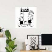 Clown geht für einen Schuhputzschuh Poster (Heimbüro)