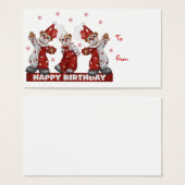Clown-Geschenk Tag Happy Birthday (Vorne & Hinten)