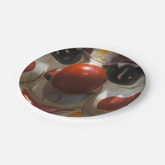 Clown-Gesicht Pappteller (Schrägansicht)