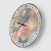 Clown - Gesichtsfarbe Große Wanduhr (Winkel)