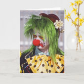Clown get-well-soon card karte (Gelbe Blume)