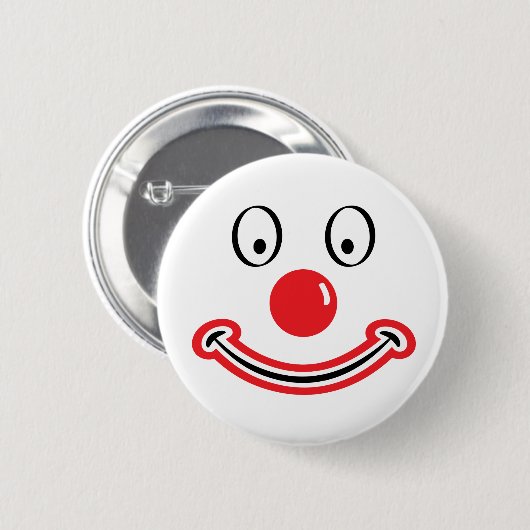 Clown gezicht traf rode neus. Clownsgezicht Button (Vorne & Hinten)