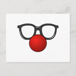 Clown-Gläser und -Nase Postkarte