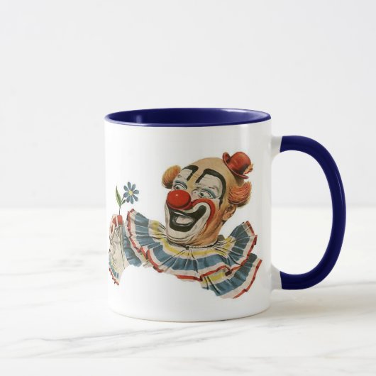 Clown-Grinsen an der Blume - Tasse (Rechts)