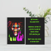 Clown-Halloween-Party-Einladungen Einladung (Stehend Vorderseite)