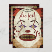 Clown-Halloween-Party Einladungspostkarte (Vorne/Hinten)