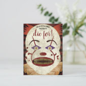 Clown-Halloween-Party Einladungspostkarte (Stehend Vorderseite)
