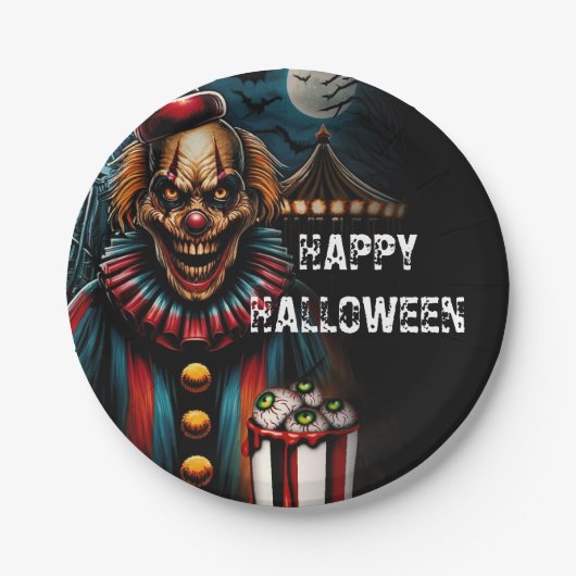 Clown-Halloween-Party Pappteller (Vorderseite)