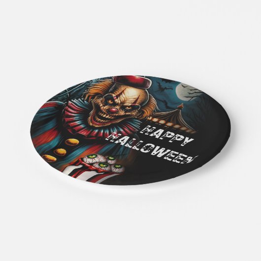 Clown-Halloween-Party Pappteller (Schrägansicht)