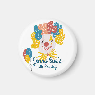 Clown Handgezeichneter Karneval Geburtstag Bunt Magnet