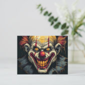 Clown Illustration Art Postkarte (Stehend Vorderseite)