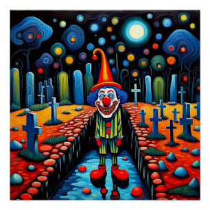 Clown im Friedhof Poster