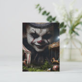 Clown im verlassenen Zirkus Postkarte (Stehend Vorderseite)