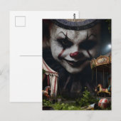 Clown im verlassenen Zirkus Postkarte (Vorne/Hinten)