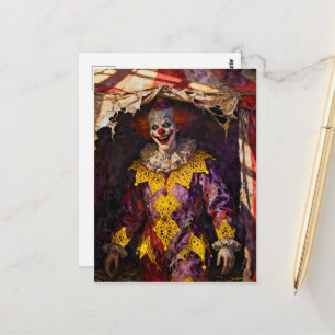 Clown im verlassenen Zirkus Postkarte