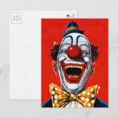 Clown im Vintage-Stil Postkarte (Vorne/Hinten)
