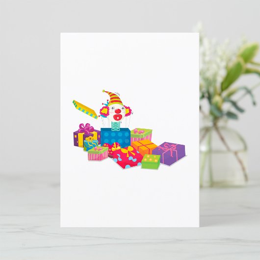 Clown in einer Schachtel Einladung