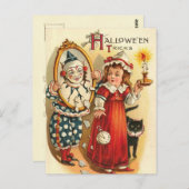 Clown in Mirror Halloween Tricks Postkarte (Vorne/Hinten)