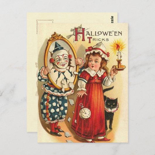 Clown in Mirror Halloween Tricks Postkarte (Vorne/Hinten)