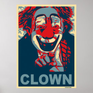 Clown in Rot und Blau Poster