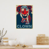 Clown in Rot und Blau Poster (Küche)