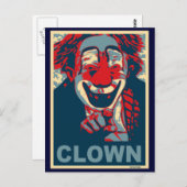 Clown in Rot und Blau Postkarte (Vorne/Hinten)