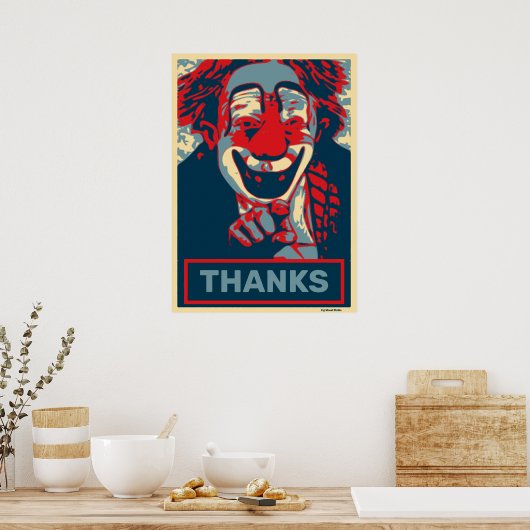 Clown in Rot und Blau, Text bearbeiten Poster (Küche)