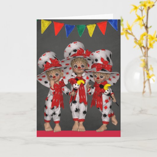 Clown-jeder Anlass-Grußkarte Karte (Gelbe Blume)