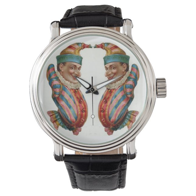 Clown Jester Vintag Style Watch Armbanduhr (Vorderseite)