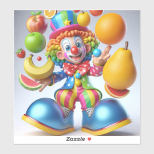 Clown Juggling Fruits von Natasha Us Aufkleber